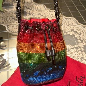 Christian Louboutin Marie Jane Strass Rainbow Bucket Bag